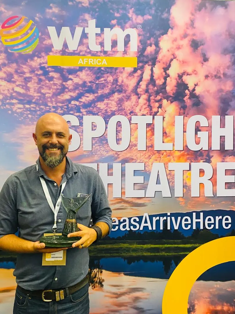 Ecodrop's founder at World Travel Market Africa
